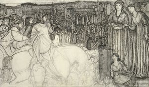 Gualdrada Donati stellt ihre Tochter Buondelmente vor von Edward Burne Jones